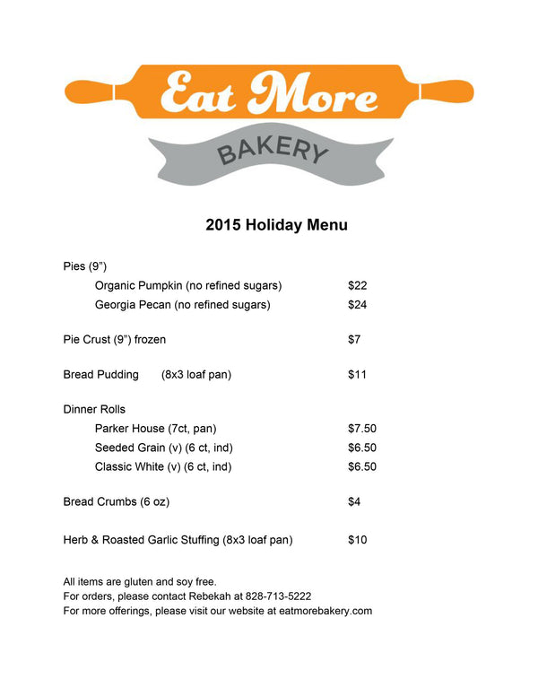 Check Out Our 2015 Holiday Menu
